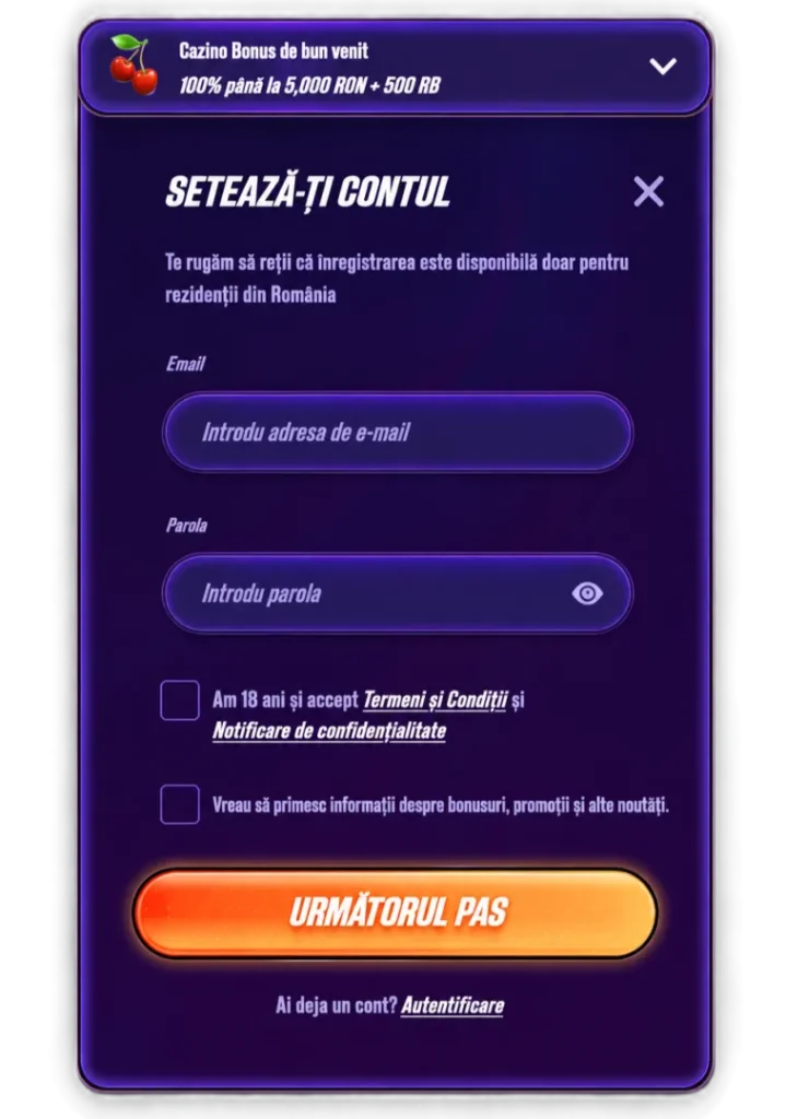 Înregistrarea unui cont pe Zinx